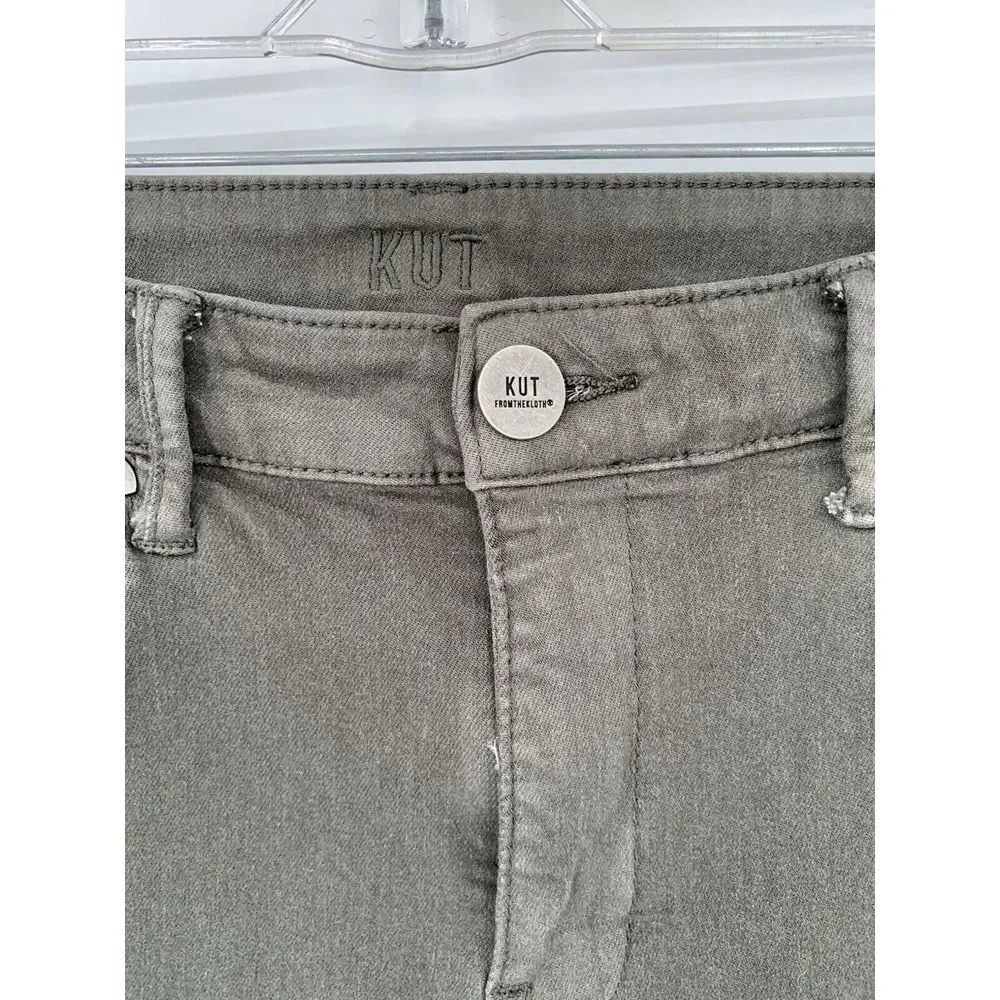 KUT From The Kloth Army Green High Rise Ankle Skinny Stretch Womens Jeans Size 6